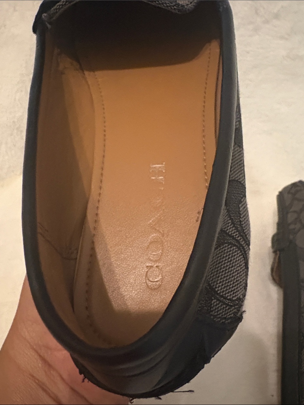 Coach Olive Monogram Loafers - Black/Grey Canvas - Size 9B - Picture 5 of 13